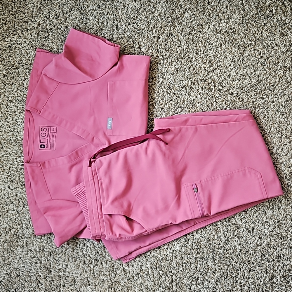 Figs Pink Straight Leg Pants & Jumpsuit Set